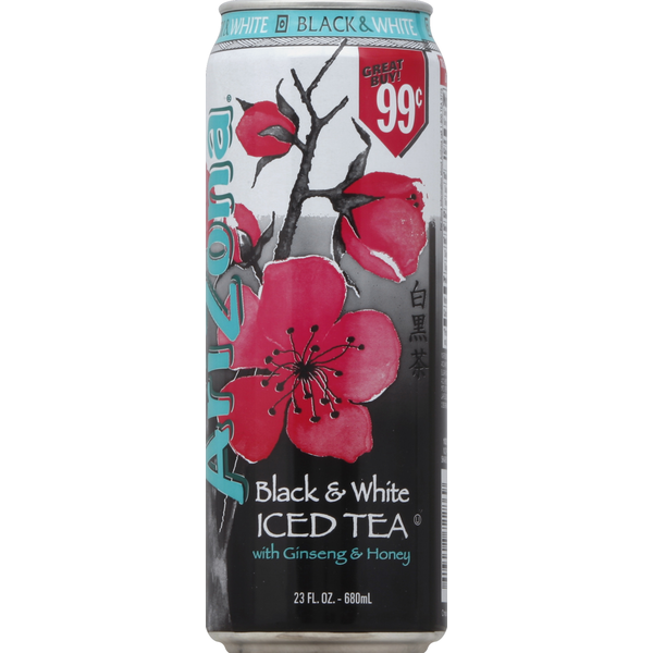 Tea AriZona Iced Tea, Black & White, with Ginseng & Honey hero