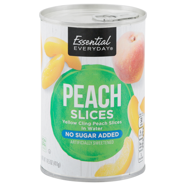 Canned Fruit & Applesauce Essential Everyday Peach Slices, No Sugar Added hero