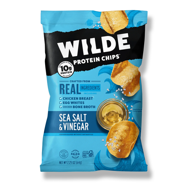 Chips & Pretzels Wilde Chips Protein Chips, Sea Salt and Vinegar, Low-Carb, Gluten Free hero