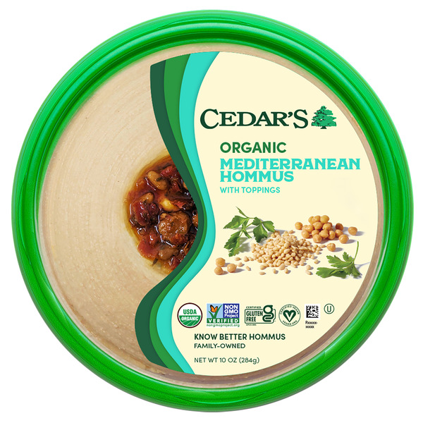 Refrigerated Grocery Cedar's Foods Topped Organic Mediterranean Hommus hero