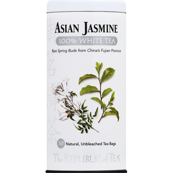 Tea The Republic of Tea 100% White Tea, Asian Jasmine, Bags hero