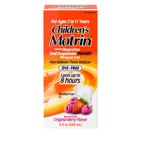 Muscles, Joints & Pain Relief Children's Motrin Oral Suspension, Dye-Free Berry hero