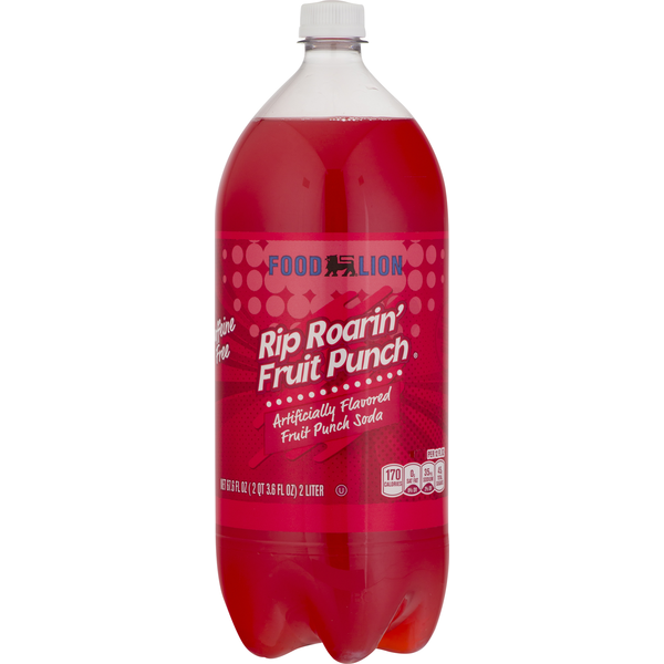 Soft Drinks Food Lion Soda, Caffeine Free Fruit Punch, Rip Roarin hero