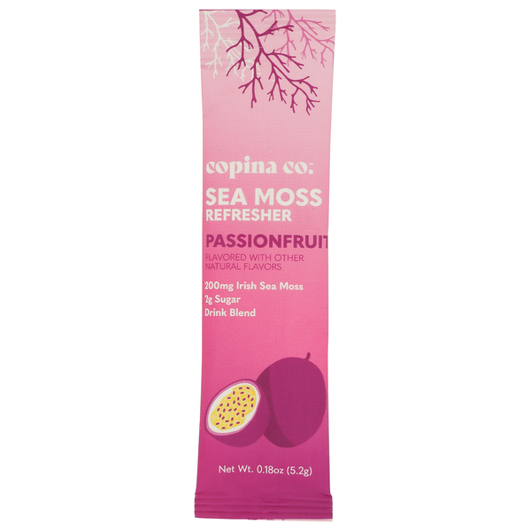 Copina Co. Passionfruit Sea Moss Refresher Drink Blend  Stick Pack 8 Ct Carton hero