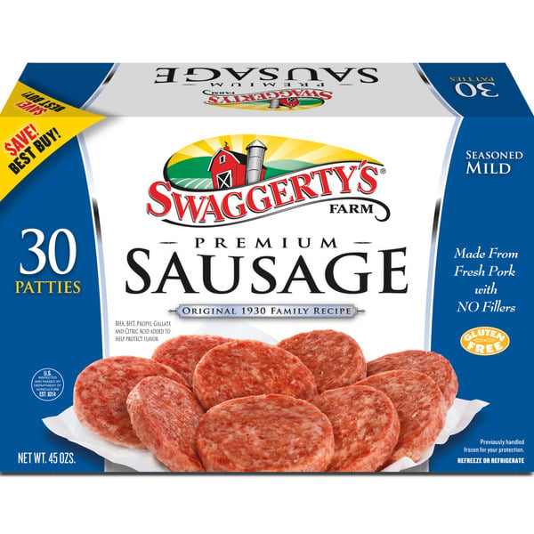 Frozen Meat & Seafood Swaggerty's Farm Premium Breakfast Sausage Patties, Mild hero