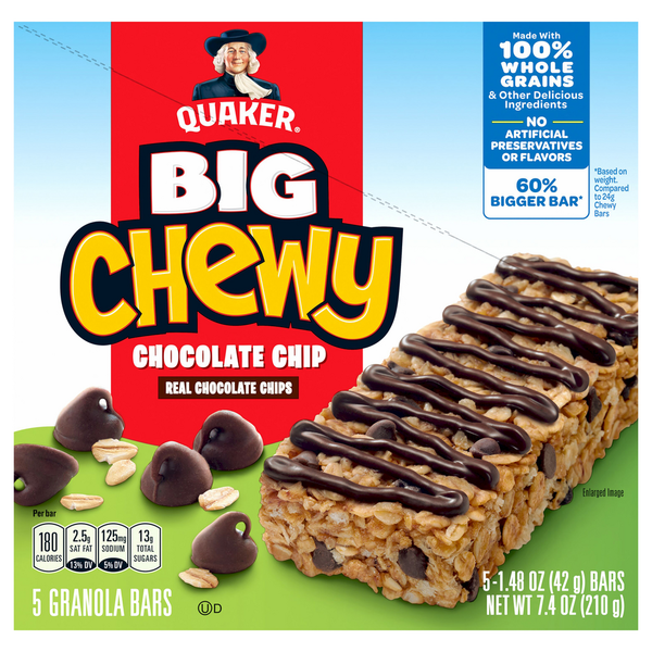 Breakfast Bars & Pastries Quaker Granola Bars, Chocolate Chips hero