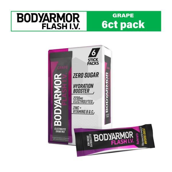 BODYARMOR Flash IV Grape flavored Electrolyte Powder Hydration Drink Mix hero