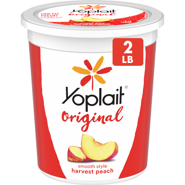 Yogurt Yoplait Smooth Style Harvest Peach Flavored Low Fat Yogurt Tub hero