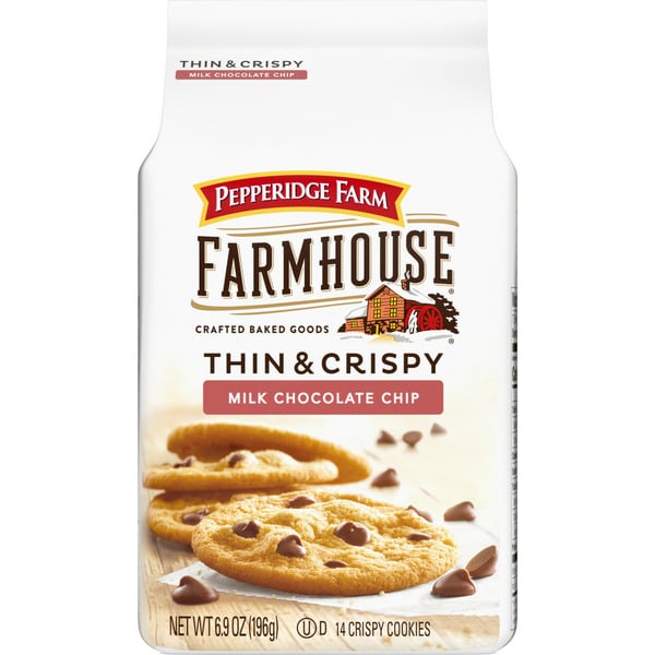 Packaged Cookies Pepperidge Farm Thin and Crispy Milk Chocolate Chip Cookies hero