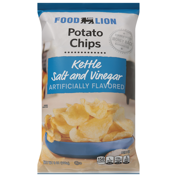 Chips & Pretzels Food Lion Potato Chips, Salt and Vinegar, Kettle hero