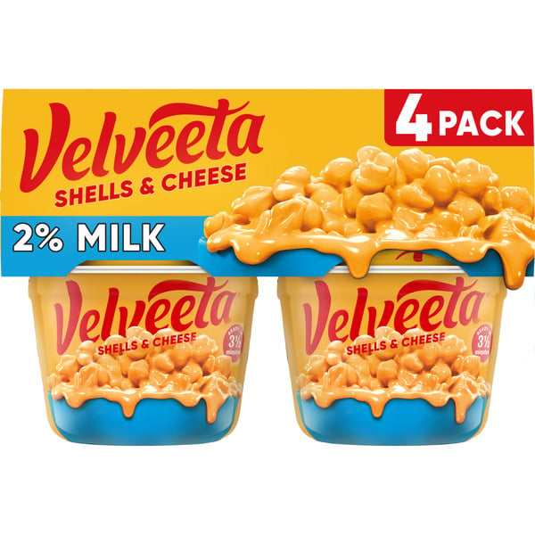 Instant Foods VELVEETA Shells & Cheese Microwavable Mac & Cheese with 2% Milk Cheese Cups hero