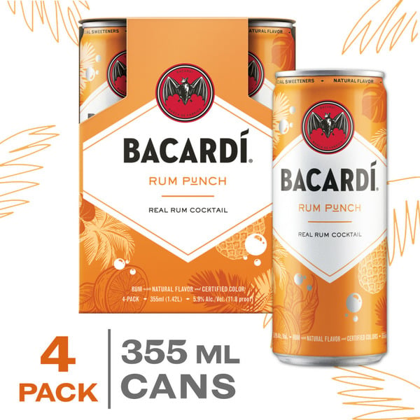 Cocktail Mixes Bacardí® Rum Punch Ready to Drink Real Rum Cocktail, Gluten Free hero