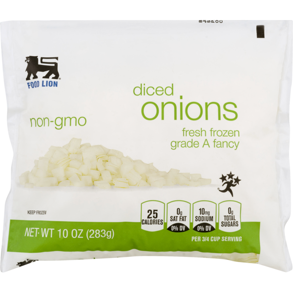 Vegetables, Vegan, & Vegetarian Food Lion Onions, Diced, Non-GMO, Bag hero