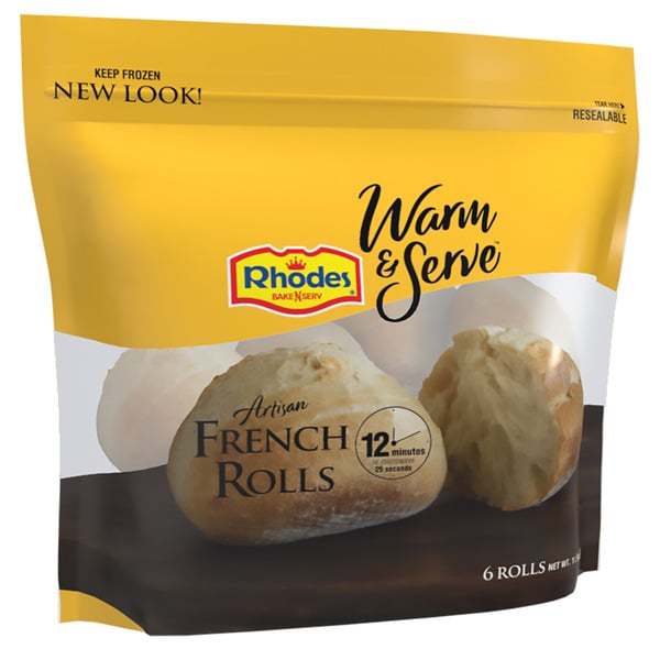 Frozen Breads & Doughs Rhodes Bake-N-Serv Artisan French Rolls hero