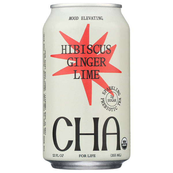 Tea Better Booch Cha Sparkling Prebiotic Iced Tea Hibiscus Ginger Lime hero