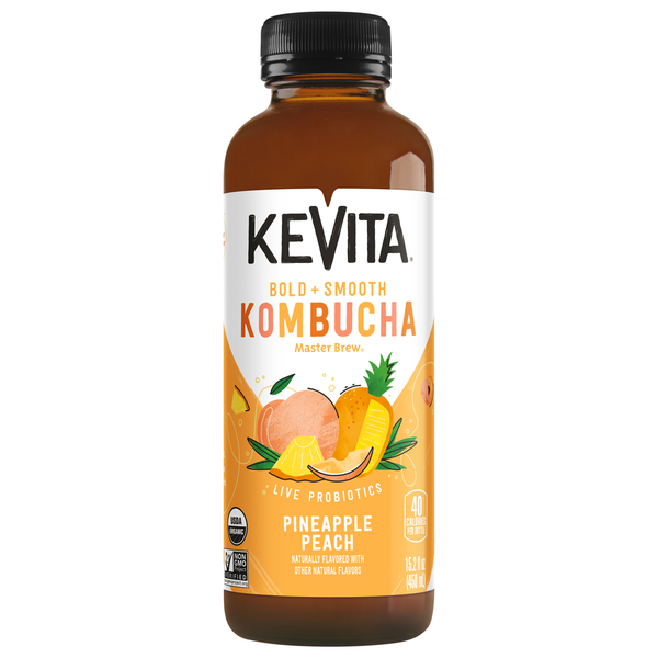 Kombucha KeVita Pineapple Peach Kombucha hero