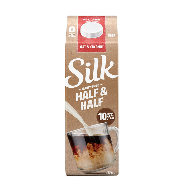 Soy & Lactose-Free Silk Half & Half Dairy-Free Coffee Creamer, Oat & Coconut hero