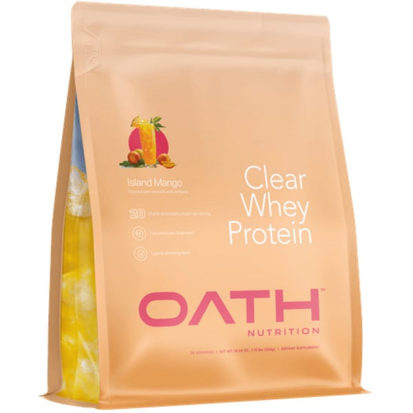 Oath Nutrition Clear Whey Protein Dietary Supplement Powder Island Mango hero