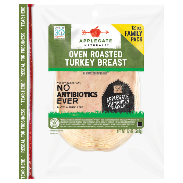 Applegate Naturals  Natural Oven Roasted Turkey Breast Sliced Family Pack hero