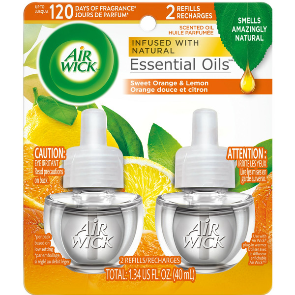 Air Fresheners & Candles Air Wick® Plug in Scented Oil Refill, 2ct, Sparkling Citrus, Air Freshener hero