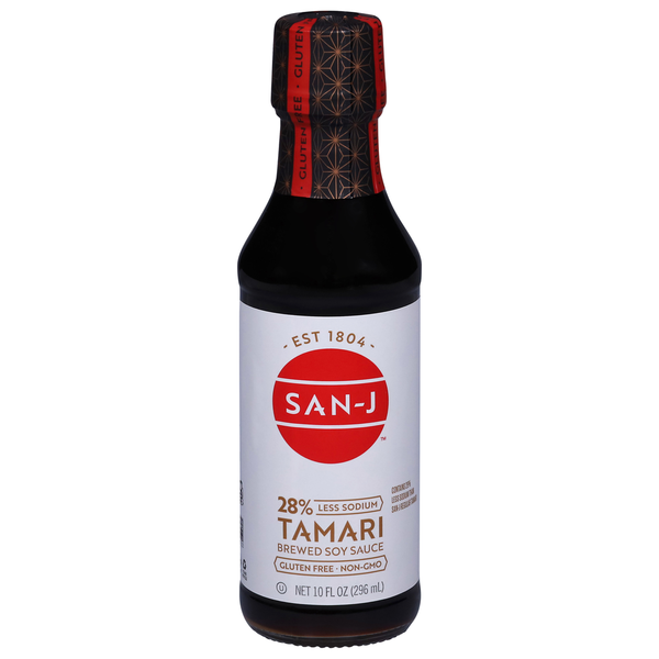 Asian Foods San-J Brewed Soy Sauce, Tamari, 28% Less Sodium hero