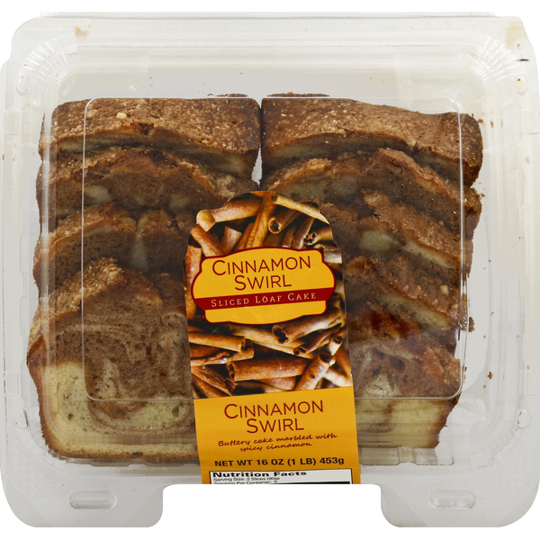 Cookies & Cakes CSM Bakery Loaf Cake, Cinnamon Swirl, Sliced hero