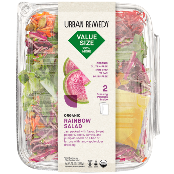 Prepared Meals Urban Remedy Value Size, Organic Rainbow Salad hero