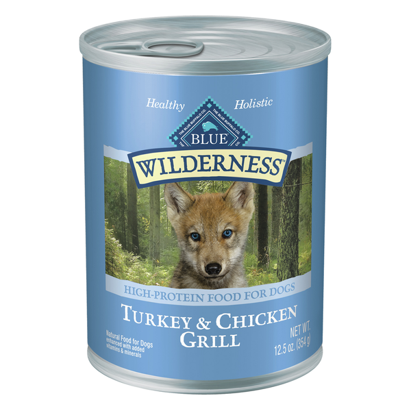 Small Animal Care Blue Buffalo Wilderness High Protein, Natural Puppy Wet Dog Food, Turkey & Chicken Grill hero