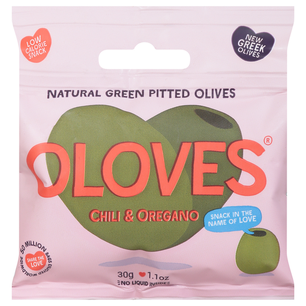 Pickled Goods & Olives OLOVES Green Pitted Olives, Chili & Oregano, Natural hero