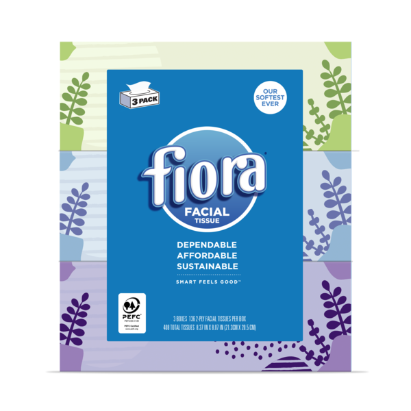 Paper Goods Fiora Facial Tissue - 3 Boxes hero