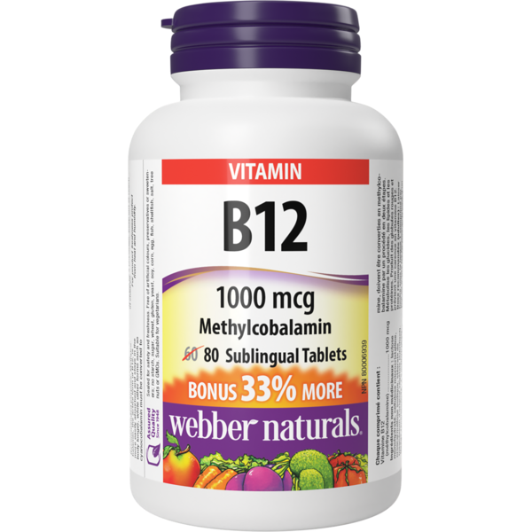 Vitamins & Supplements Webber Naturals Vitamin B12 Methylcobalamin 1000Mcg hero