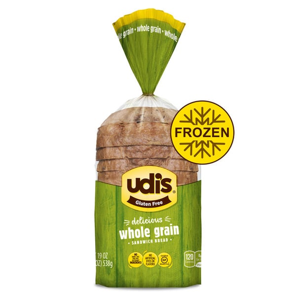 Frozen Breads & Doughs Udi's Gluten Free Frozen Delicious Whole Grain Sandwich Bread hero