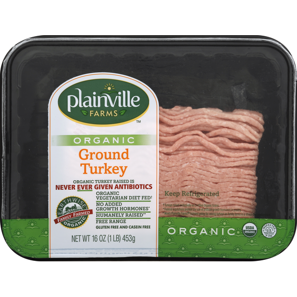 Packaged Poultry Plainville Farms Turkey, Organic, Ground hero