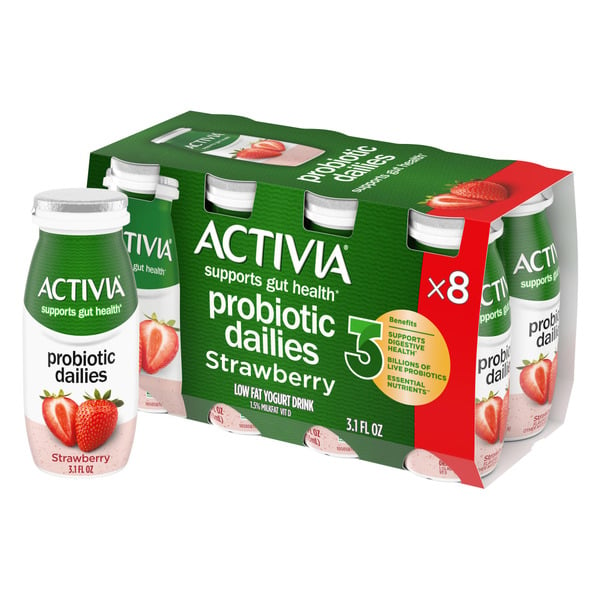 Yogurt/Kefir Activia Strawberry Lowfat, Probiotic Yogurt Drinks hero