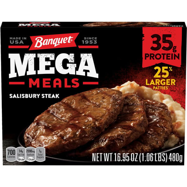 Frozen Meals Banquet Salisbury Steak, Frozen Meal hero