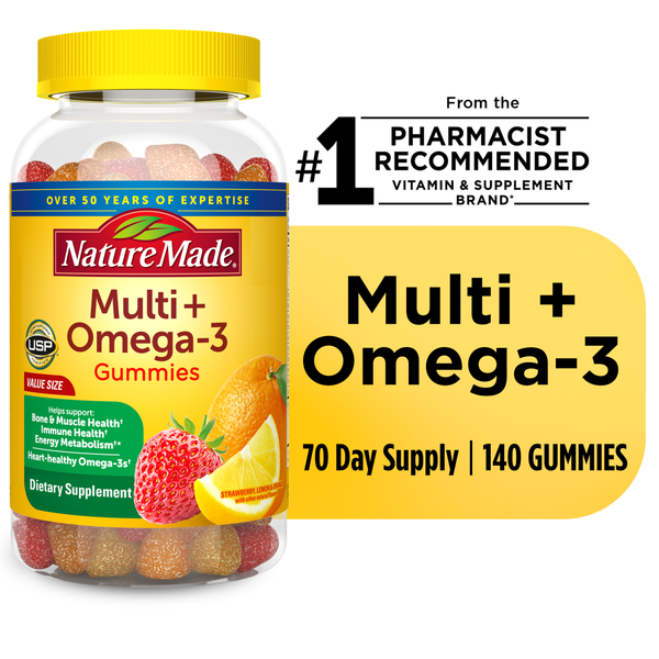 Nature Made Multivitamin + Omega-3 Gummies hero