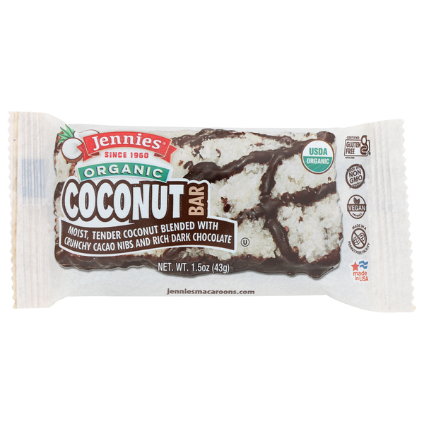 Energy & Granola Bars Jennies Coconut Bar With Cacao Nibs & Dark Chocolate hero