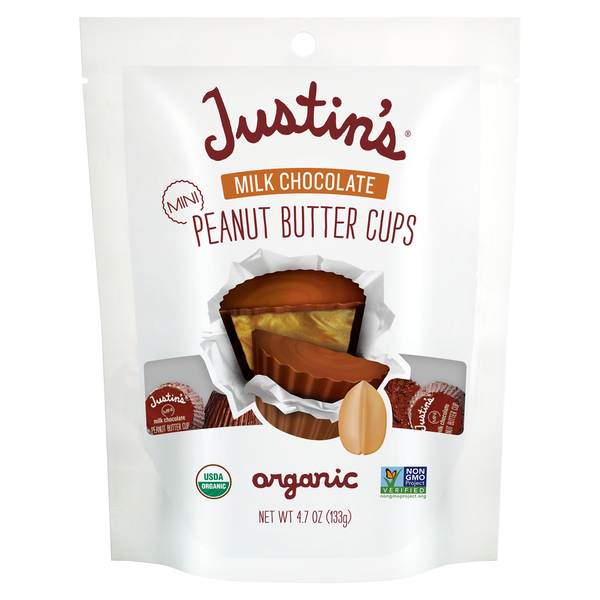 Justin's Peanut Butter Cups, Organic, Milk Chocolate, Mini hero