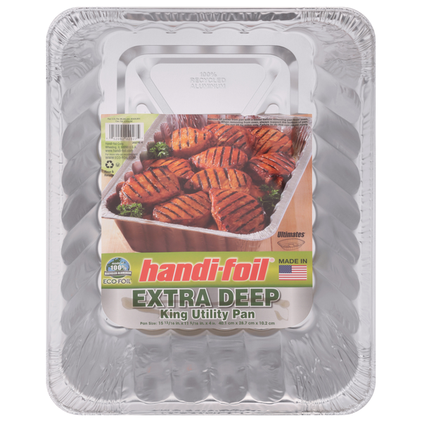 Kitchen Supplies Handi-foil Extra Deep BBQ King Utility Pan hero