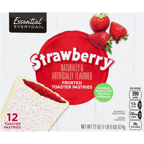 Baking Ingredients Essential Everyday Toaster Pastries, Strawberry, Frosted hero