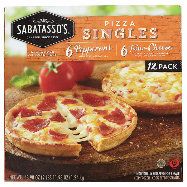 Frozen Meals Sabatasso's Pizza Singles Variety Pack, 43.98 oz hero