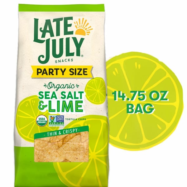 Potato Chips,Tortilla & Pretzels Late July Sea Salt & Lime Tortilla Chips hero