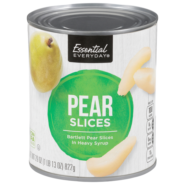 Canned Fruit & Applesauce Essential Everyday Pear Slices, in Heavy Syrup, Bartlett hero