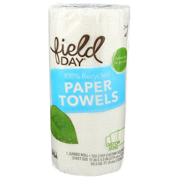 Paper Goods FIELD DAY Paper Towels, 100% Recycled, Jumbo, 2-Ply hero