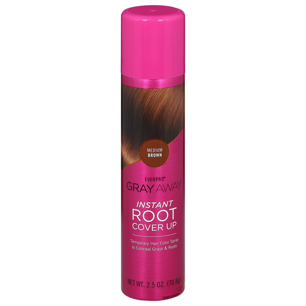 Gray Away Hair Color Spray, Temporary, Medium Brown hero