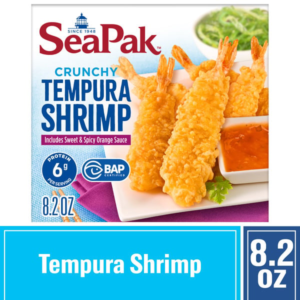 Frozen Seafood SeaPak Tempura Shrimp in Sweet Spicy Orange Sauce,  Easy to Bake, Frozen hero