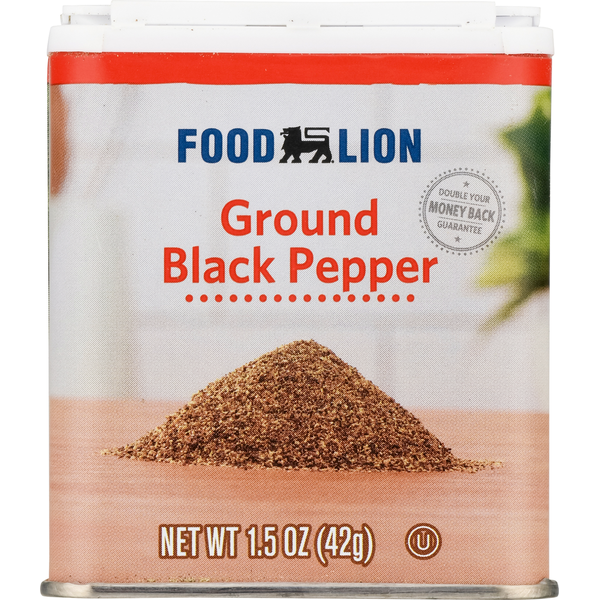 Spices & Seasonings Food Lion Black Pepper, Ground hero