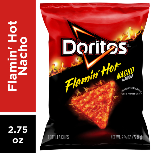 Chips & Pretzels Doritos Flavored Tortilla Chips, Flamin' Hot Nacho hero