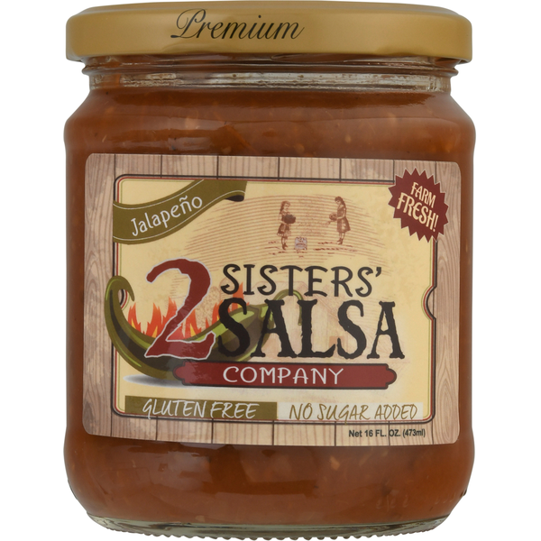 Preserved Dips & Spreads 2 Sisters' Salsa Company Salsa, Premium, Jalapeno hero