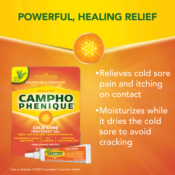 Facial Care Campho Phenique Cold Sore Treatment Gel, Maximum Strength, Medicated hero